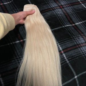 Natural long blonde hair extensions